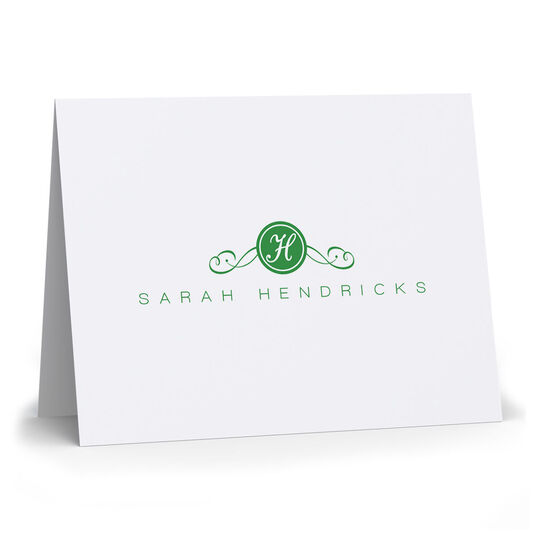 Scroll Initial Folded Note Cards